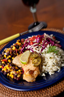 everyday Chicken Rice Corn Bean Salad Slaw