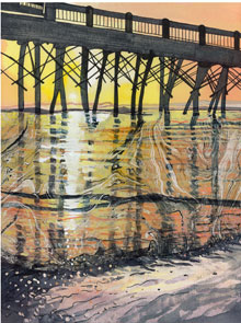 artistic musings Pier Excitement 9x12