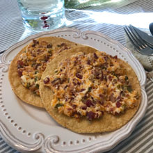 celebrate cheddar bacon tosdadas