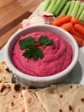 celebrate lemony beet hummus
