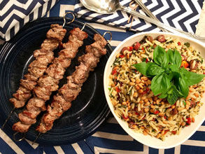 celebrate orzo pasta salad grilled kabobs